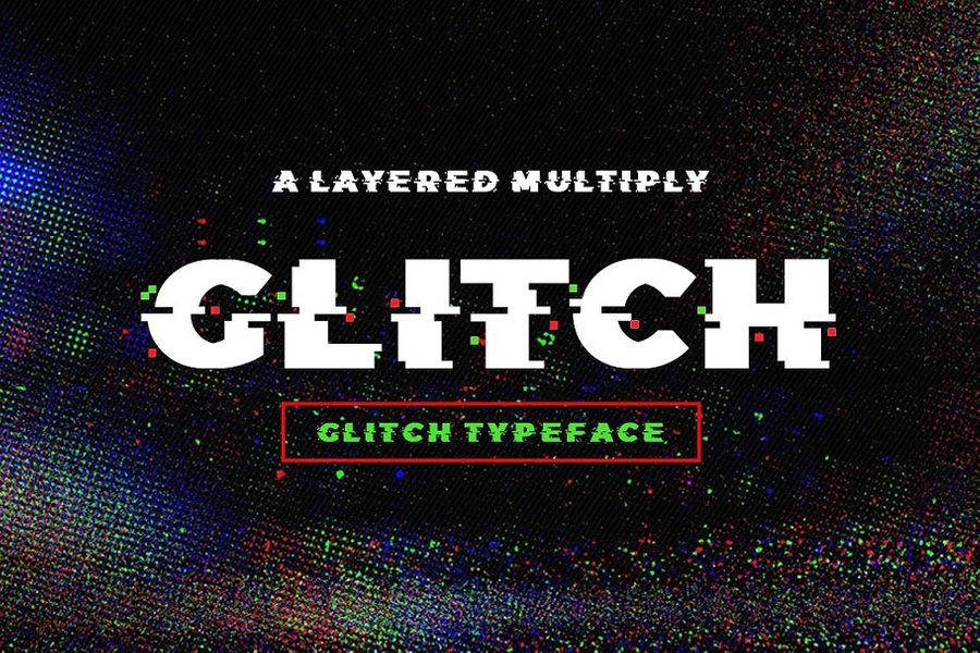 A glitch typeface