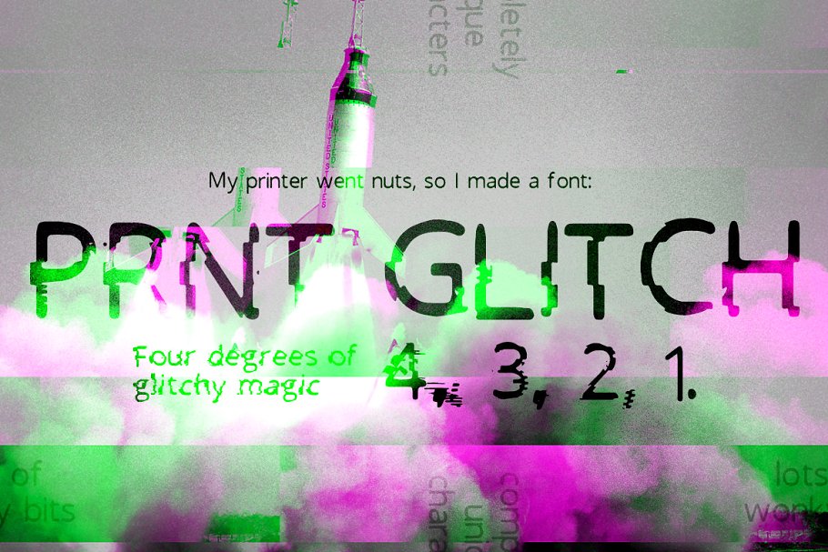 A distorted glitch typeface