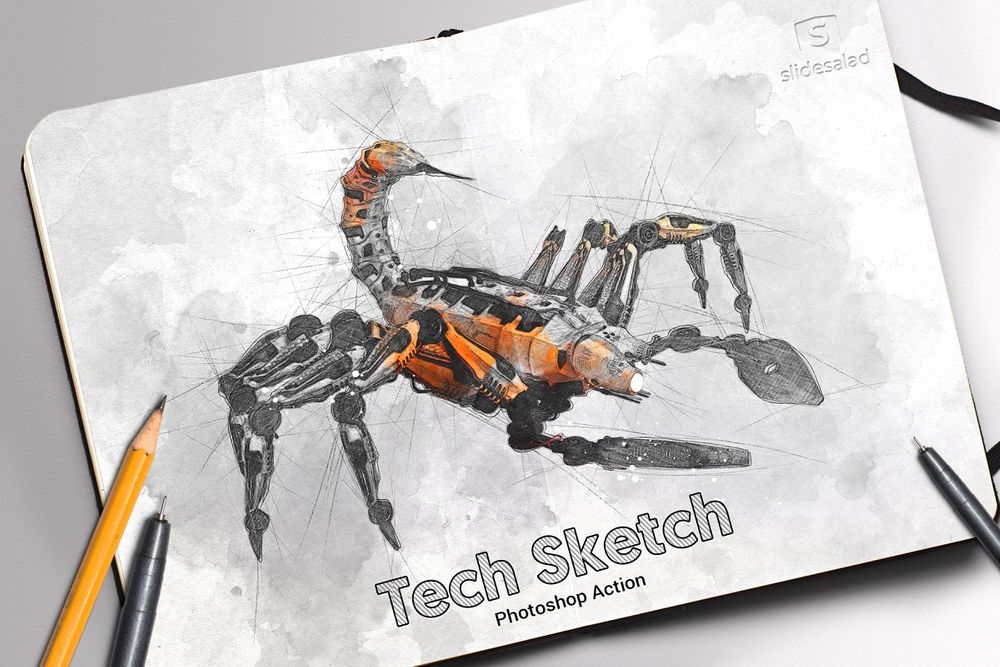 Tech sketch art efects to your images