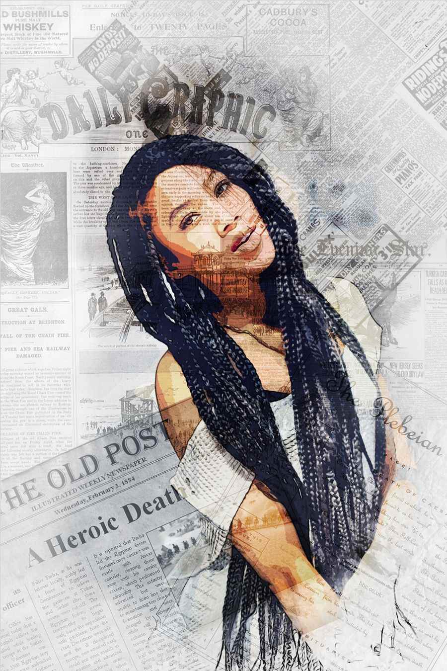 Newspaper and portrait effects to the photos