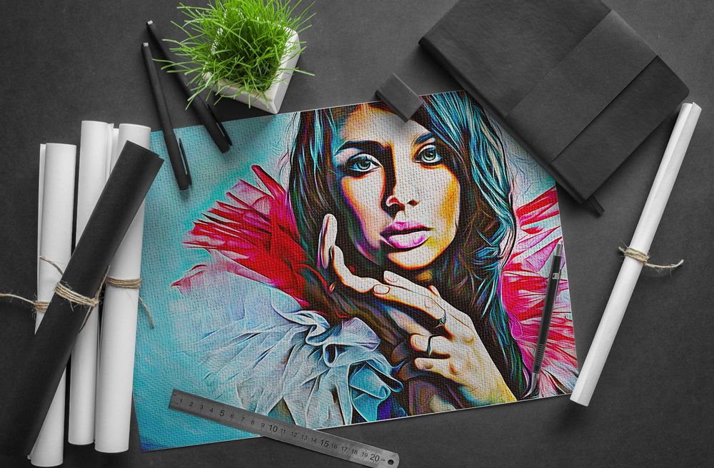 Colorful paper painting photoshop action
