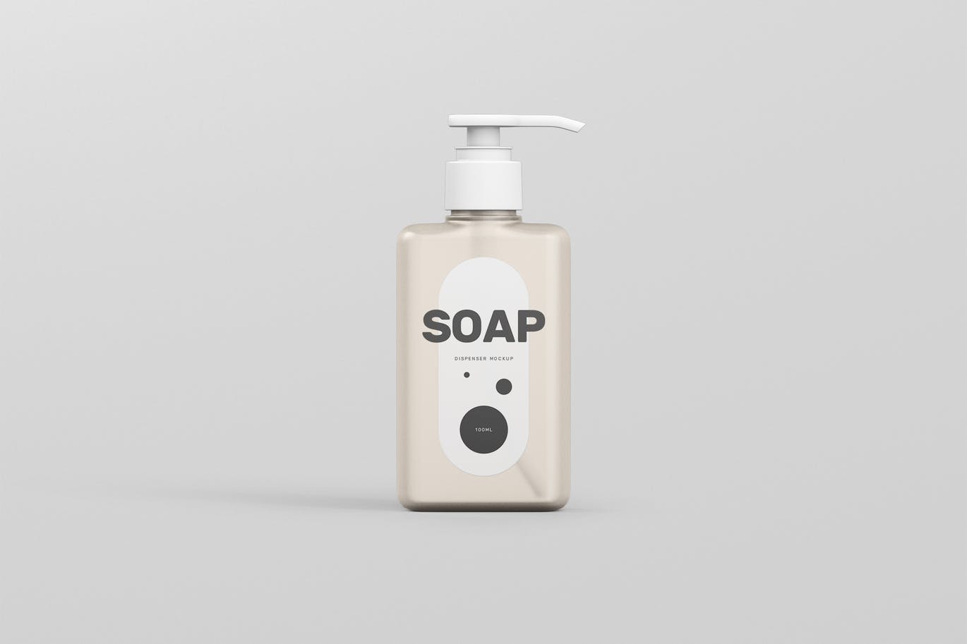Photoshop Mockup Of A 250 Ml Square Bottle With Pump In Front View Original Mockups