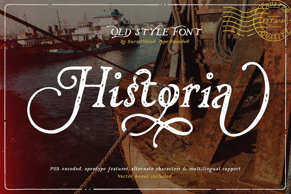 An old style nautical font
