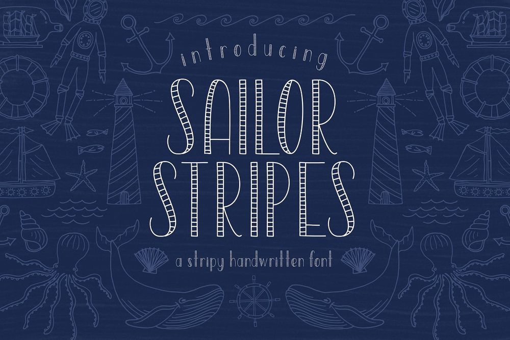 A stripy handwritten font