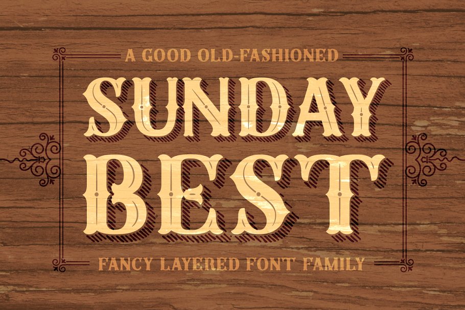 A fancy layered western font family