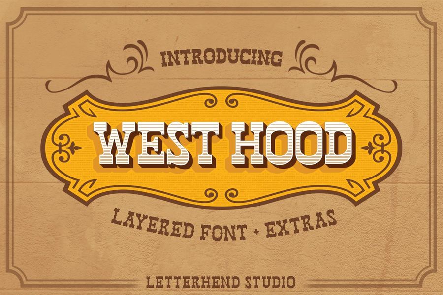 An western layered font