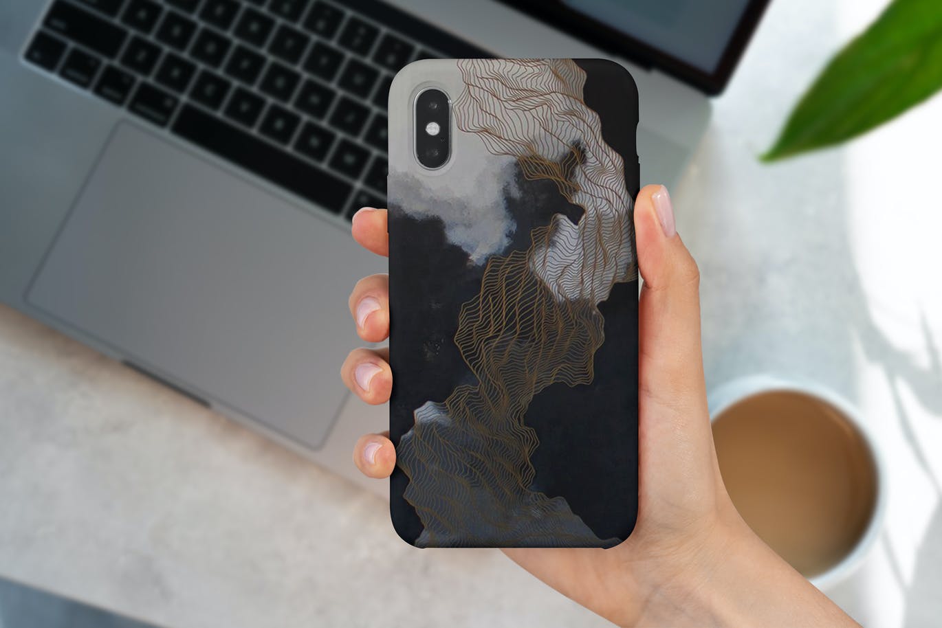 iPhone Case in Hand Mockup