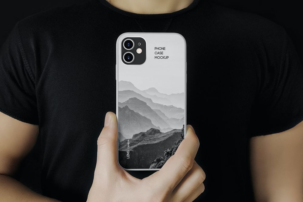 Phone Case in Hand Mockup