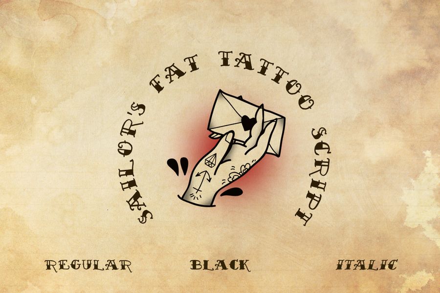 A free sailor tattoo script font