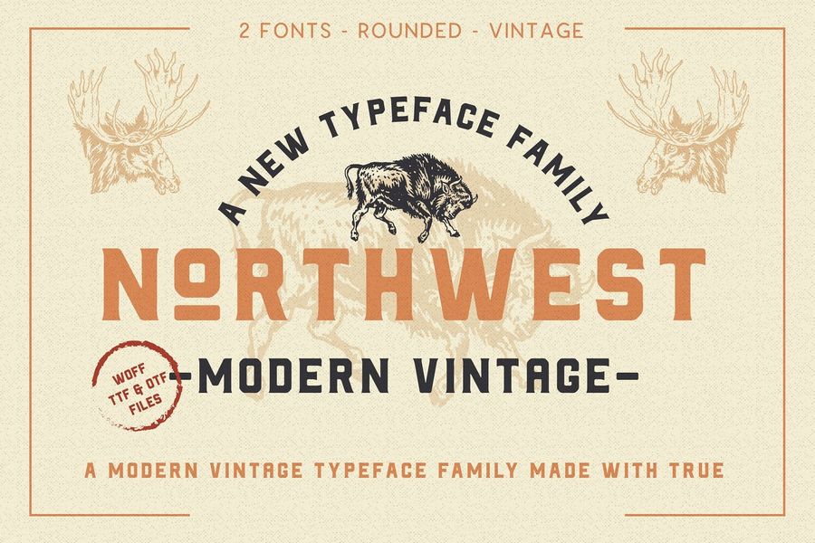 A modern wintage typeface family
