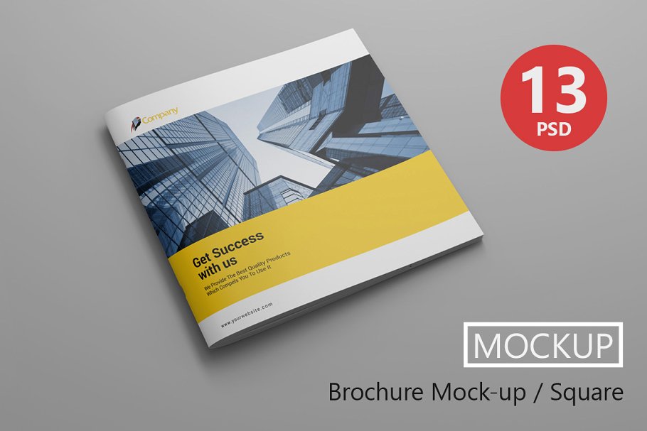 A huge brochure mockup square style