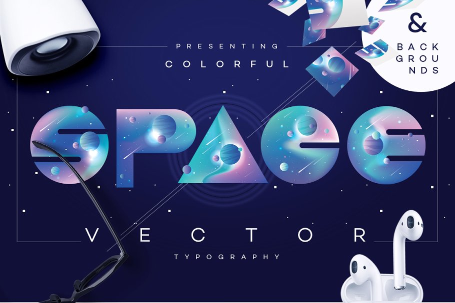 A vector color typography