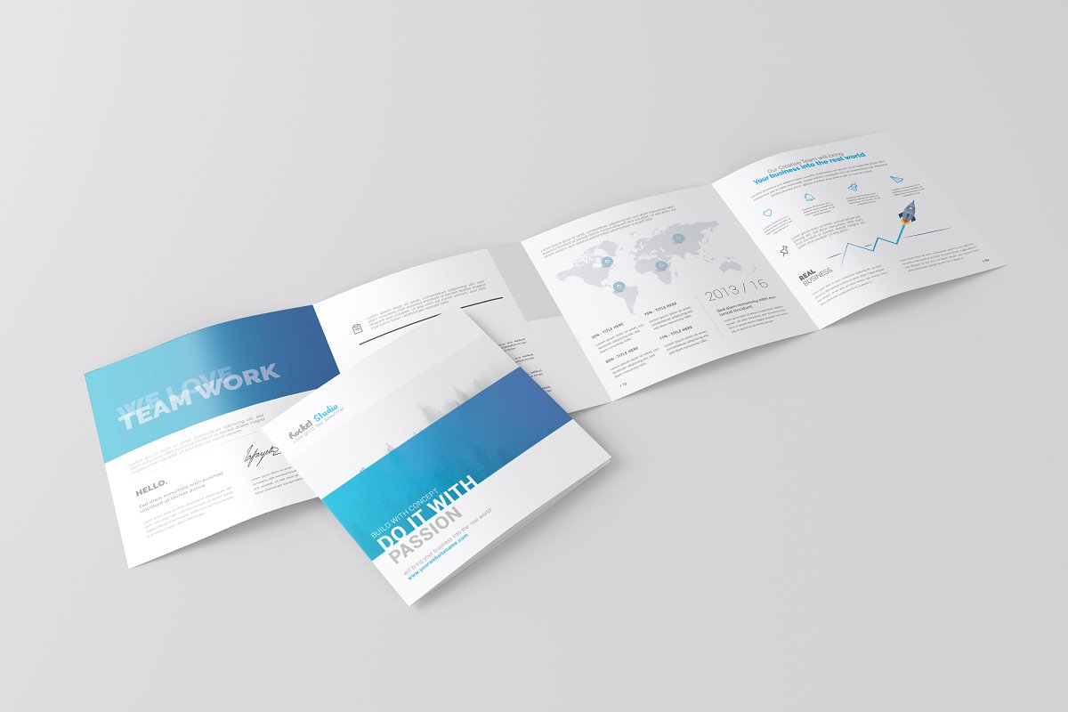 A square brochure mockup templates