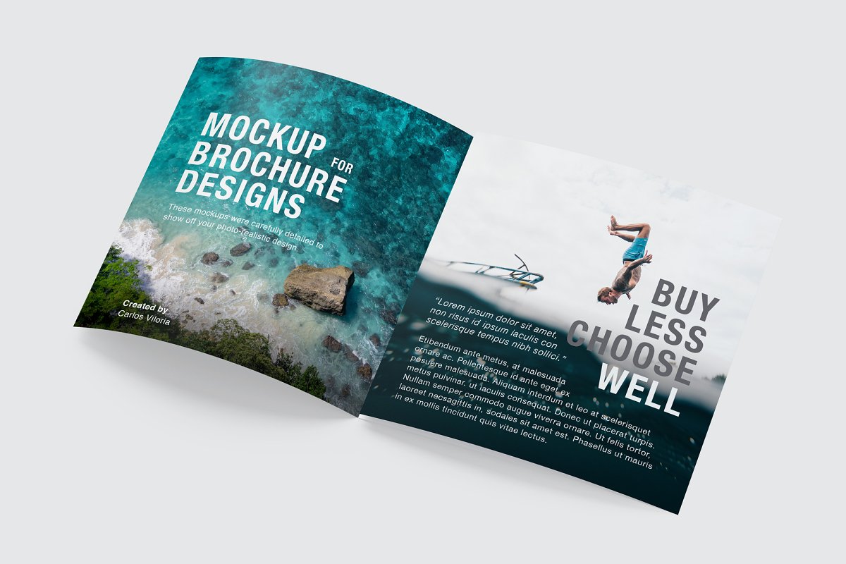 A square trifold brochure mockup template