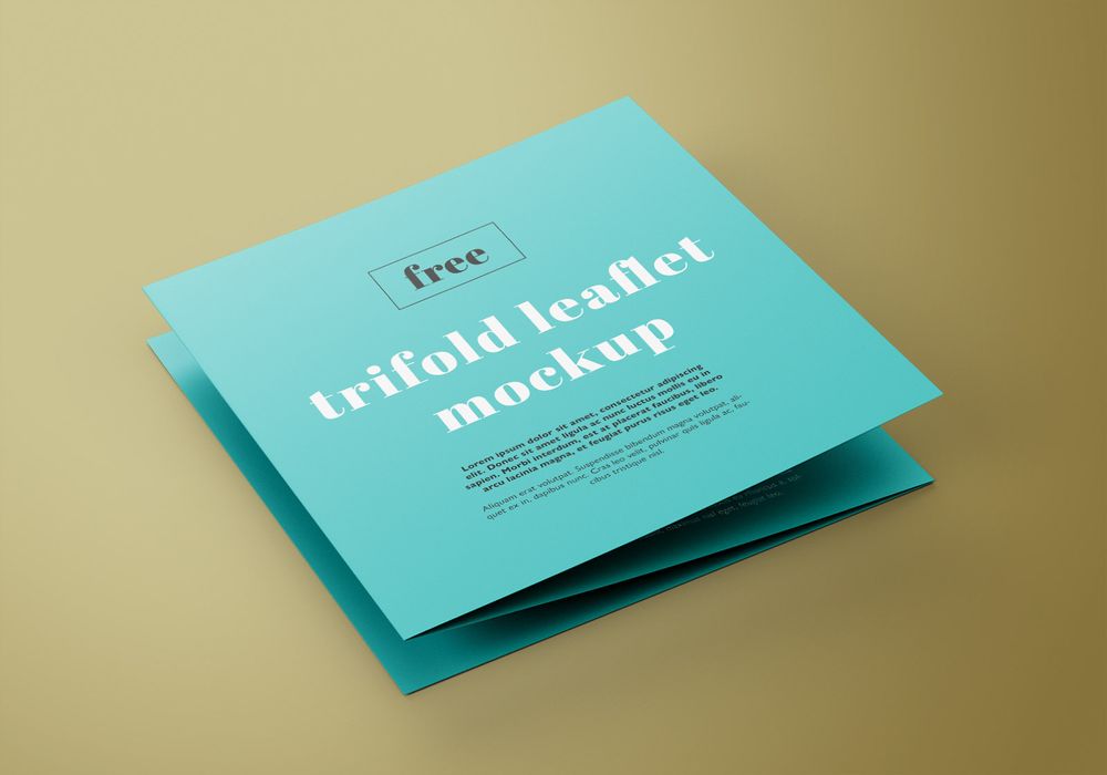 A free square trifold brochure mockup templates