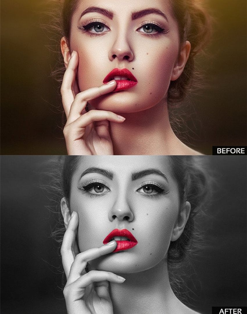 A selective area color photoshop action