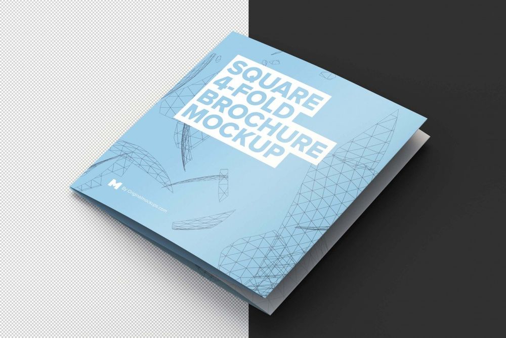 A free square brochure mockup template