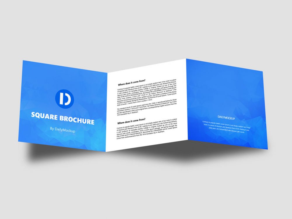 A free square brochure mockup template