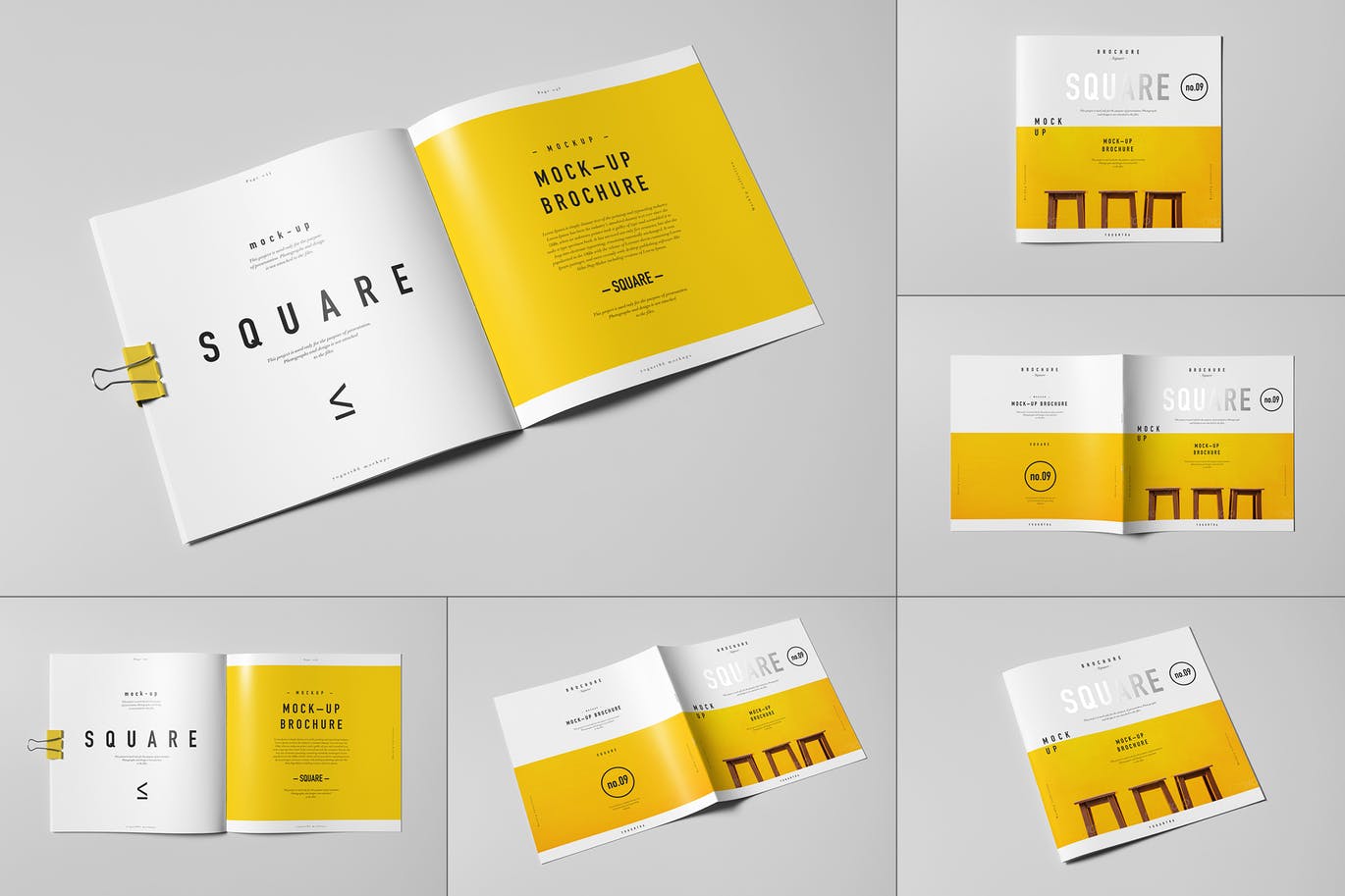 A square brochure mockup set