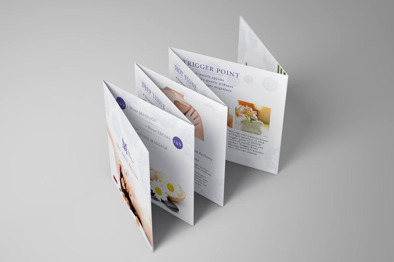 A square mini brochure mockup set