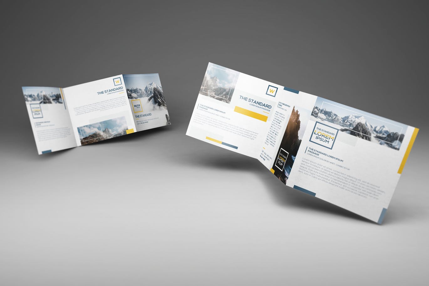 A square trifold brochure mockup template