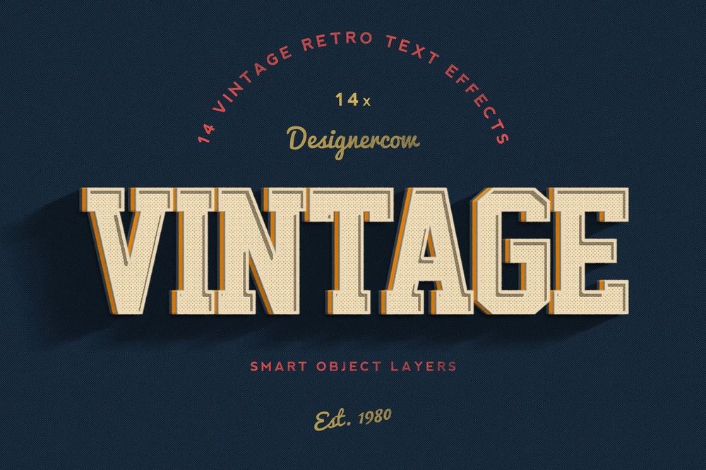 A vintage retro text effects for photoshop