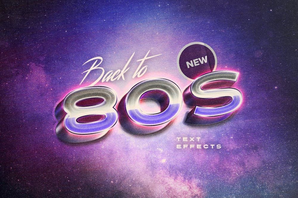Back to 80s text effects for photoshop