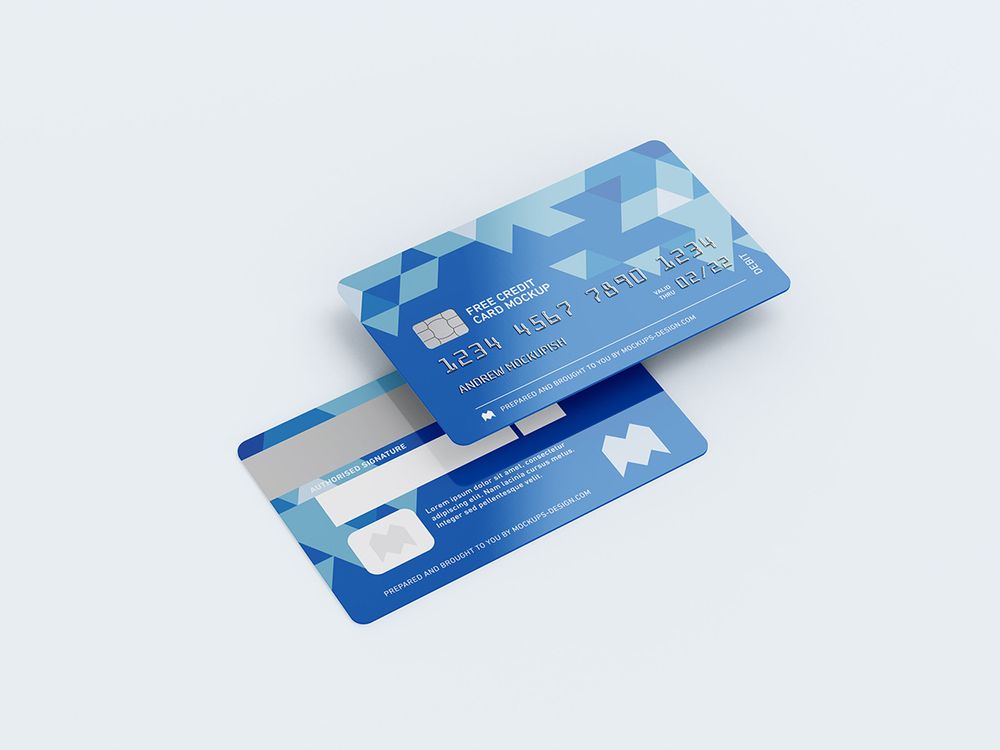 A free credit card mockup set