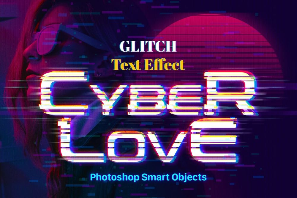 A glitch photoshop text effect