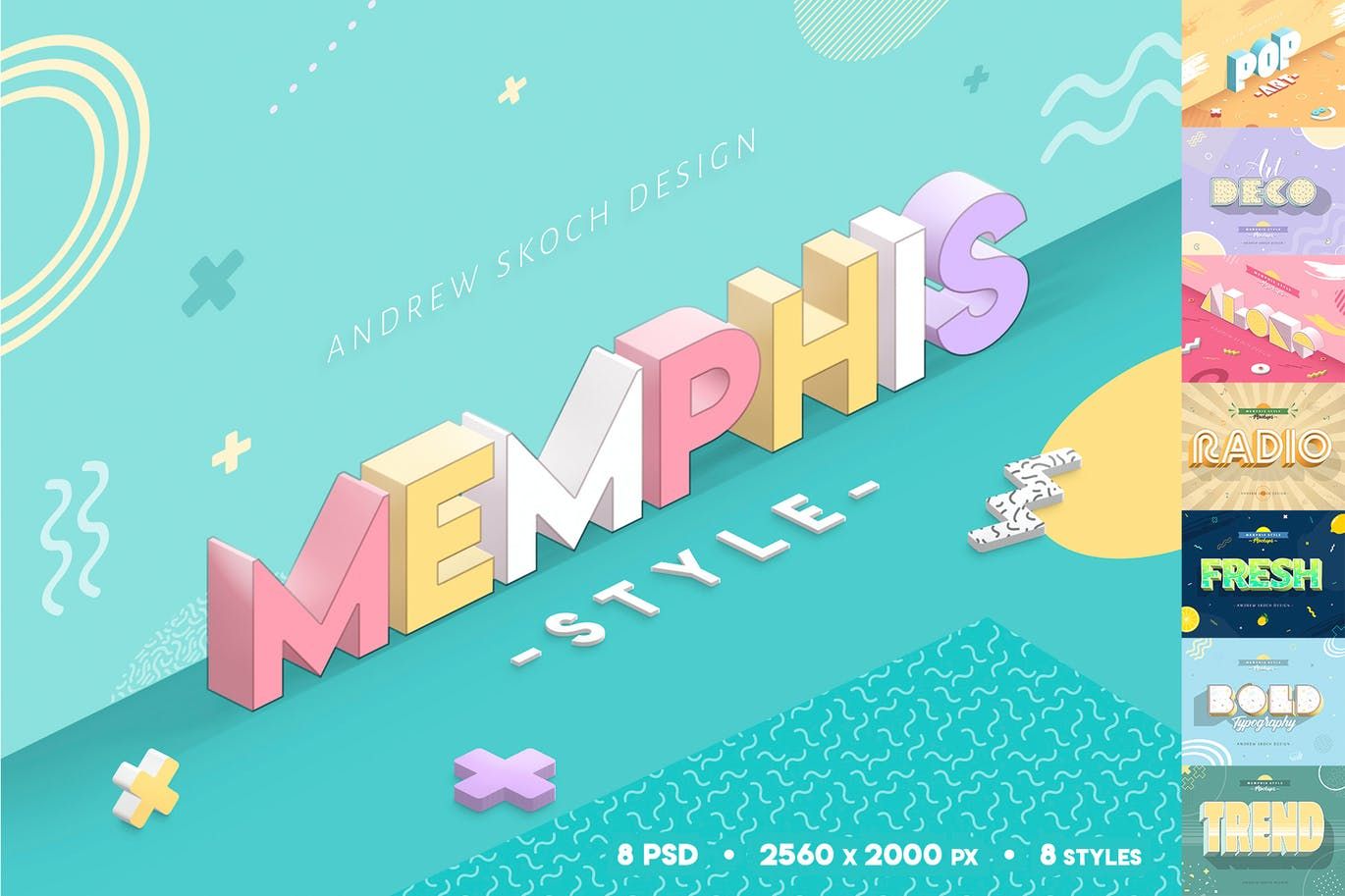 A memphis style text effects for photoshop
