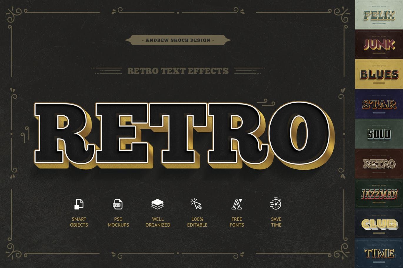 A retro text effects for photoshop