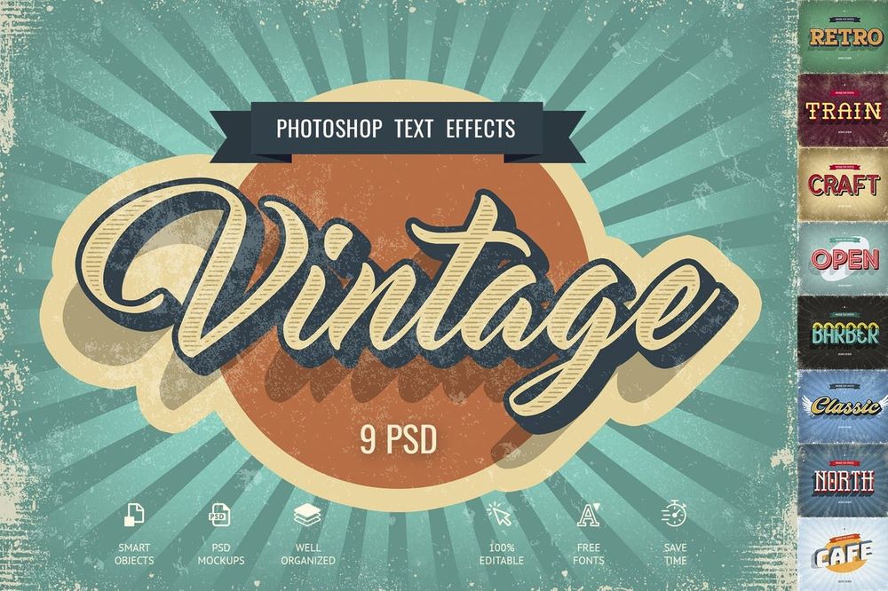 A vintage text effects for photoshop
