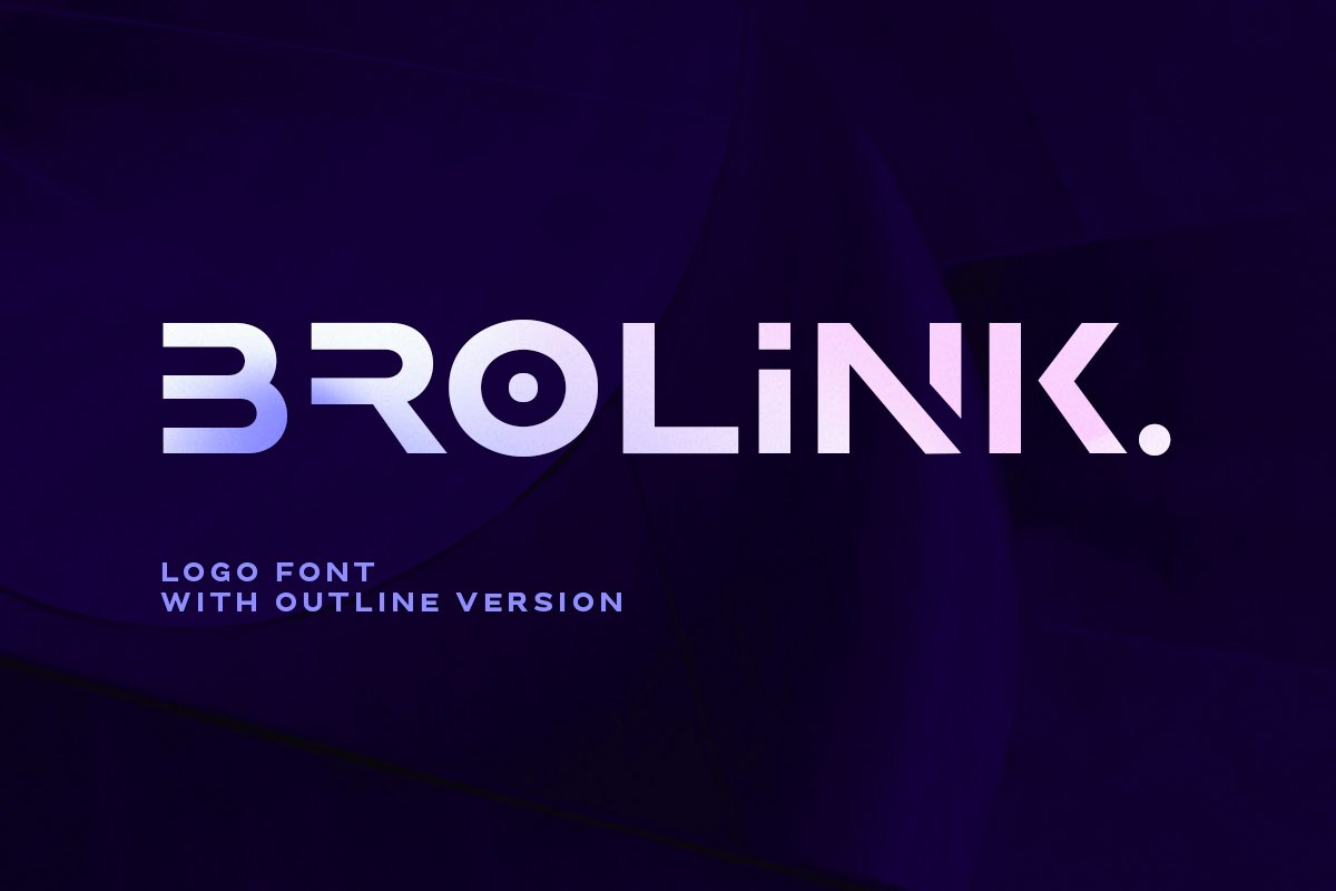 Brolink logo font with outline version