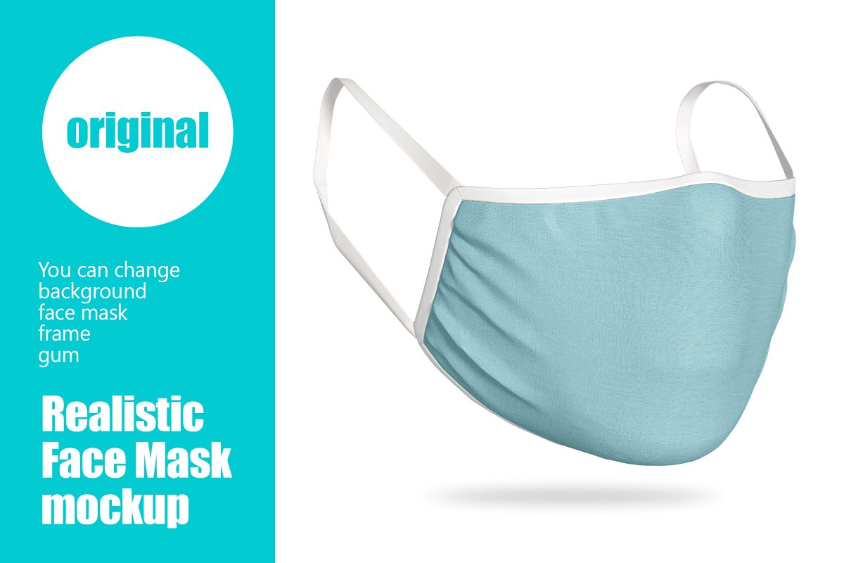 Original face mask mockup template