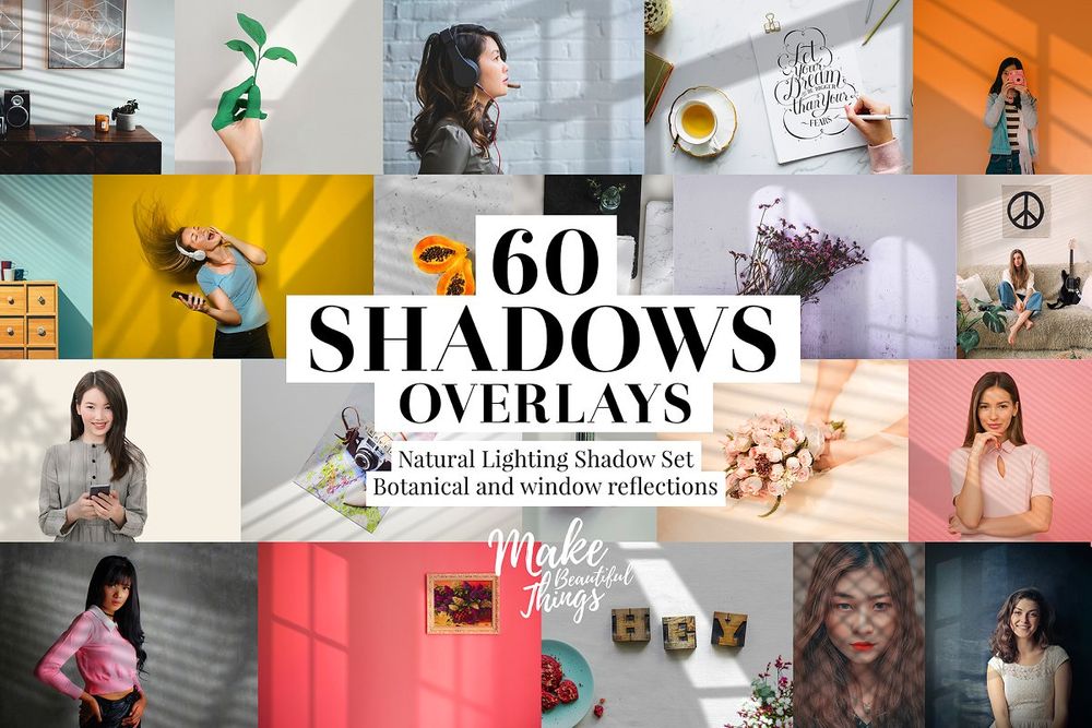Sixty natural shadow overlay pack