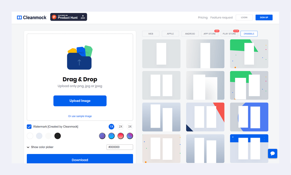 Drag and drop your design to create a free mockup