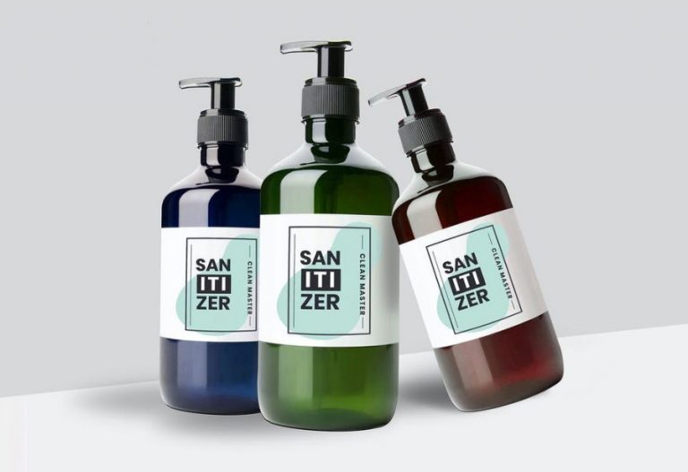 Hand sanitizer psd mockup templates cover