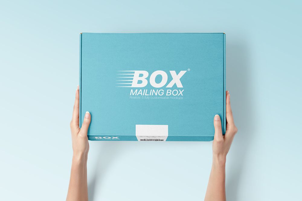 A set of mailing box mockup templates
