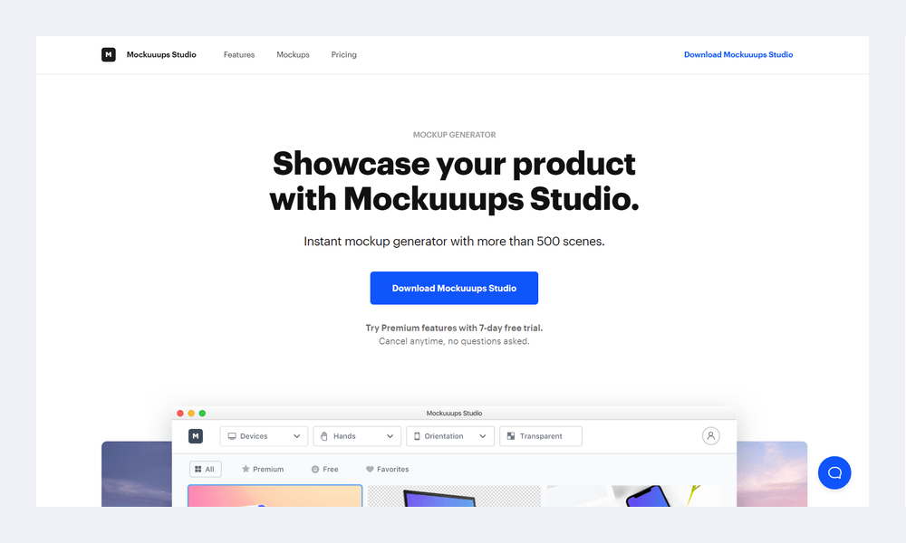 Showcase your product with mockuuups studio