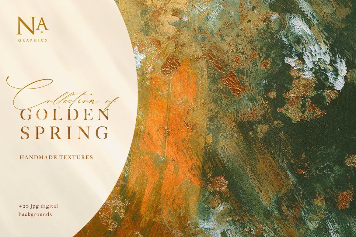 A twenty golden spring acrylic texture set
