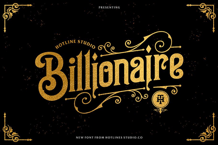 A billionaire money font