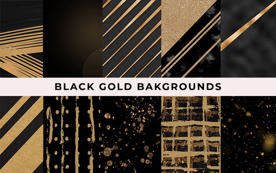 A free black golden backgrounds set