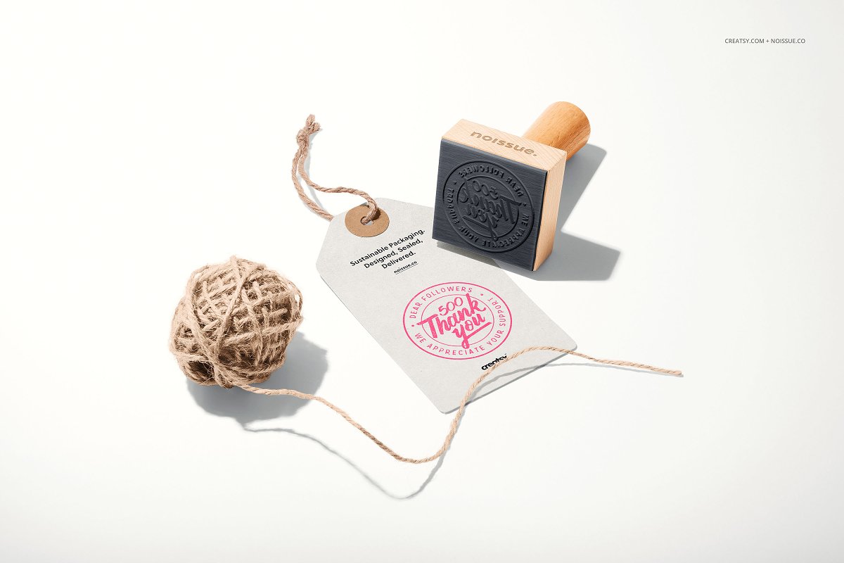 Noissue wooden stamp mockup set