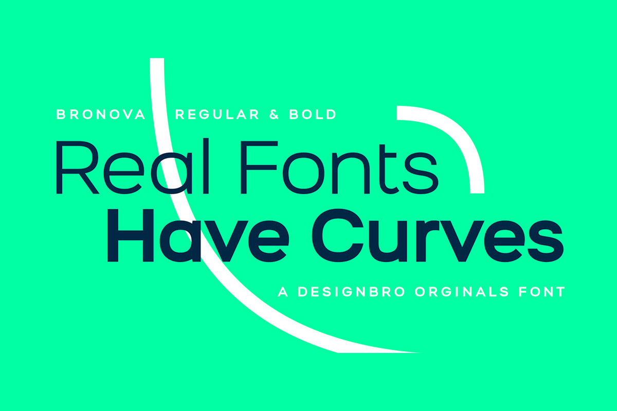 Regular and bold sans serif font family
