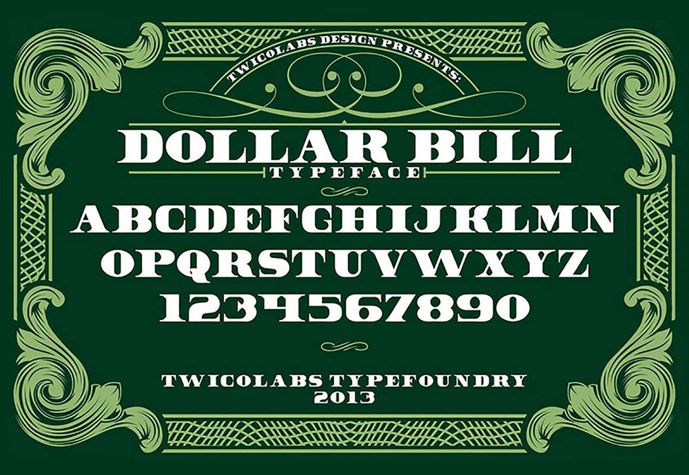 A free money bill font