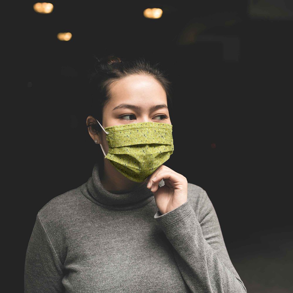 Free Women wearing face mask mockup