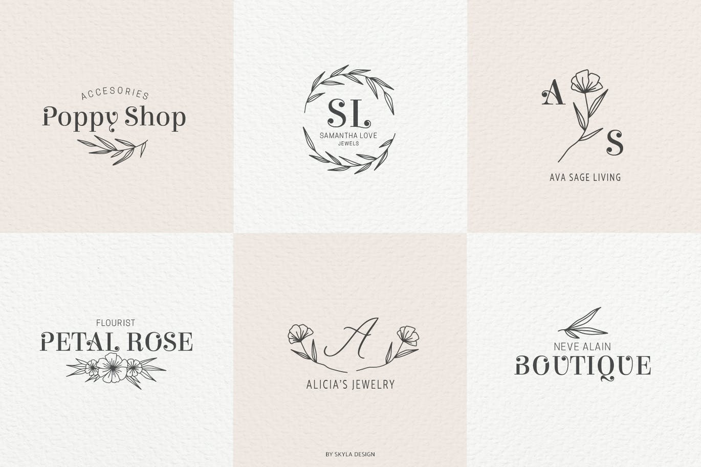 Feminine premade logo templates 2