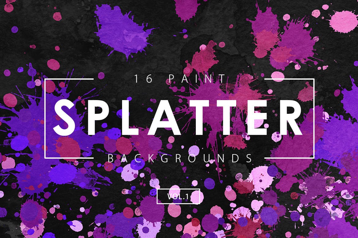 Sixteen splatter backgrounds