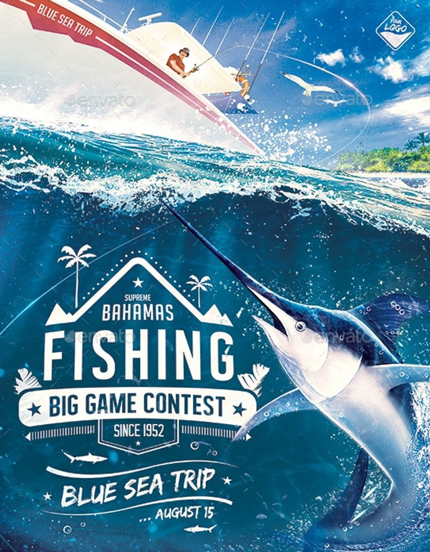 21+ Catchy Fishing Flyer Templates for Your Business  Decolore.Net In Fishing Tournament Flyer Template