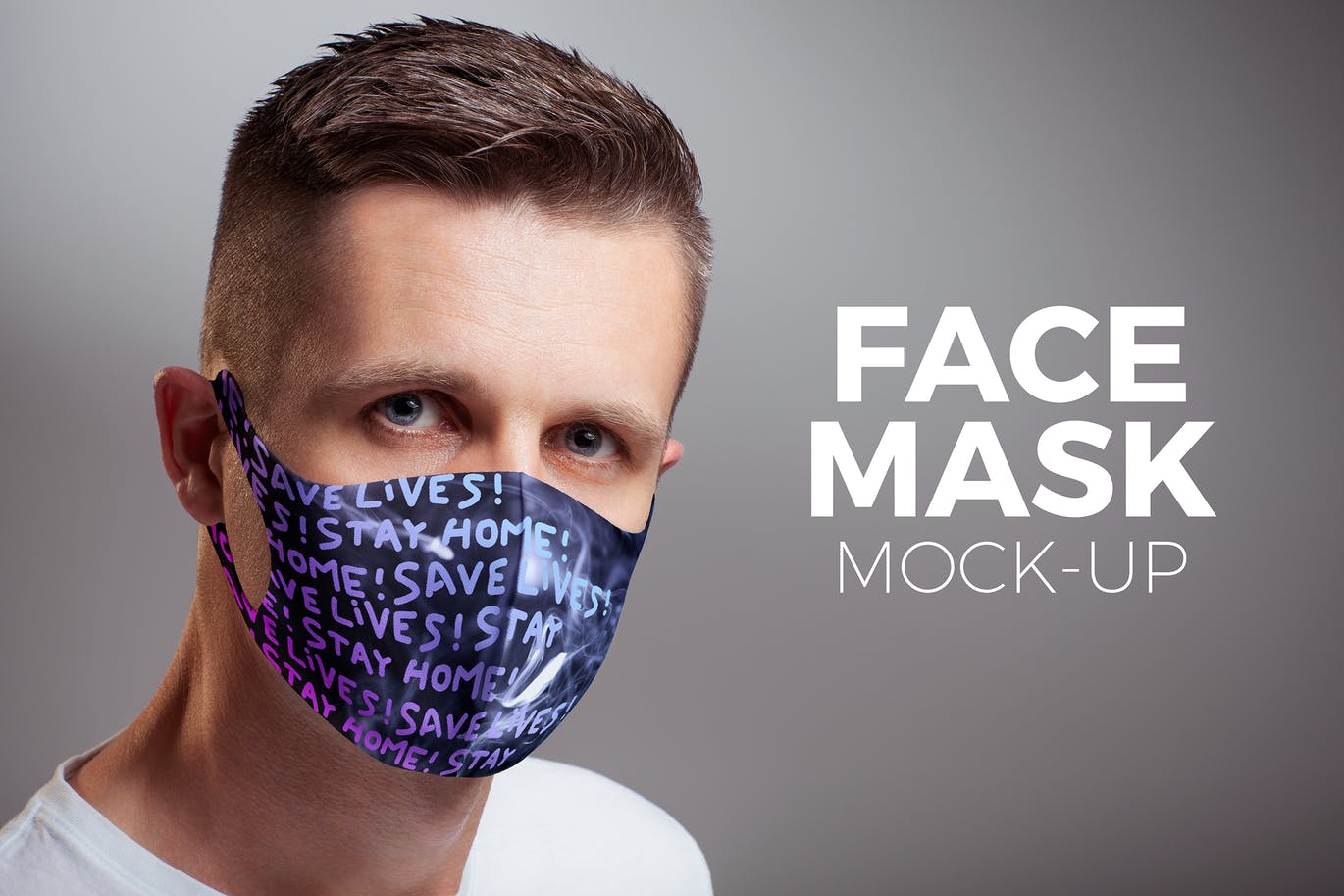 Man wear face mask mockup
